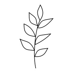 branch with leafs nature ecology isolated icon vector illustration design
