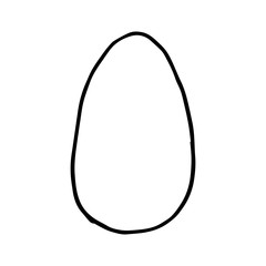Hand drawn cartoon simple easter egg for Easter. Doodle vector illustration in cute style.