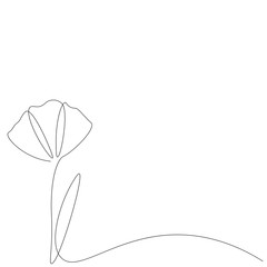 Spring flower background line draw vector illustration