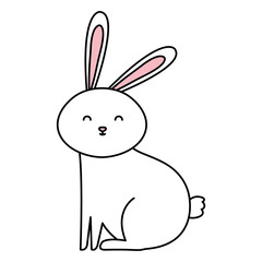 cute rabbit animal isolated icon vector illustration designicon