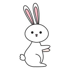 cute rabbit animal isolated icon vector illustration designicon