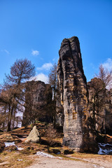 Fototapeta na wymiar Rock formation Tiske steny in Bohemia