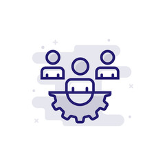 Team Work  Vector illustration Outline Filled With Color Background Icon