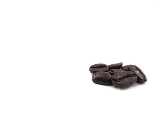 Coffee bean isolate on white background.Have copy space.for banner,wallpaper.