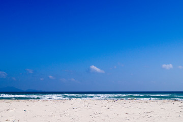 blue sky. White sand. ocean