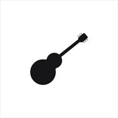 Guitar silhouette icon. Musical instrument icon vector design.