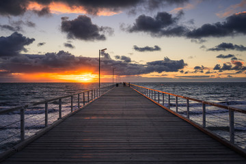 Fototapeta na wymiar Sunset at Semaphore jetty, Adelaide, Australia