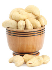 Cashews isolated on white background.