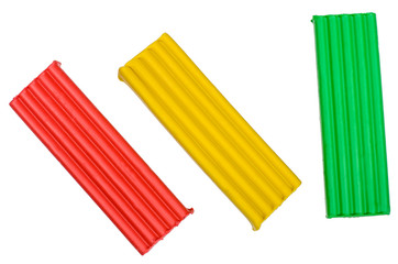 Plasticine isolated on white background, top view