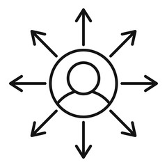 Internet communication icon. Outline internet communication vector icon for web design isolated on white background