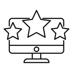 Online seo rating icon. Outline online seo rating vector icon for web design isolated on white background