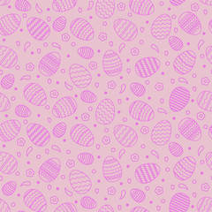 Seamless Easter pattern on pink background.