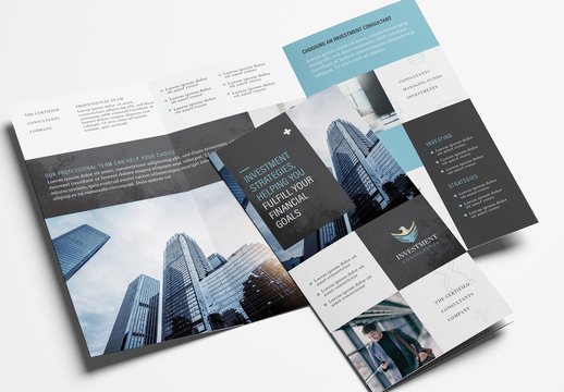 Trifold Brochure Layout with Investment Theme