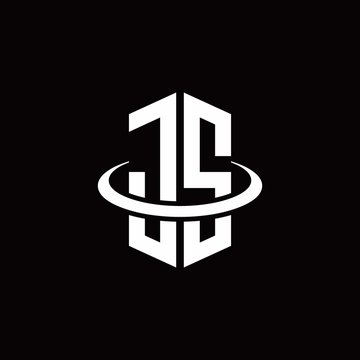 JS monogram logo in a hexagon style and surrounded by a ring