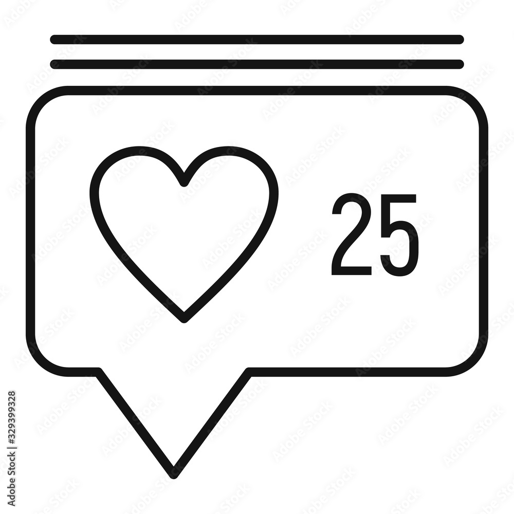 Poster like chat message icon. outline like chat message vector icon for web design isolated on white backg