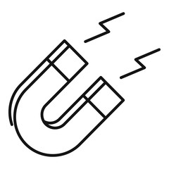 Seo magnet icon. Outline seo magnet vector icon for web design isolated on white background