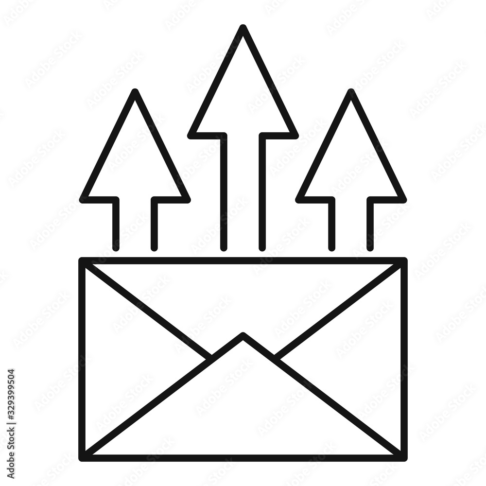 Poster send seo mail icon. outline send seo mail vector icon for web design isolated on white background
