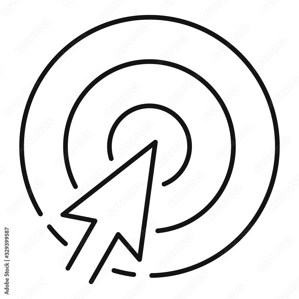 Poster click seo target icon. outline click seo target vector icon for web design isolated on white backgro