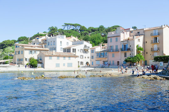 Saint-Tropez marine, with tourists sightseeing in summer