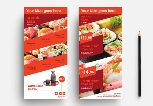 Thin Sushi Menu Layout