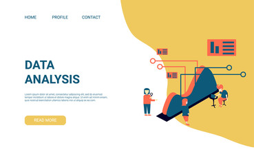 landing page data analysis flat design