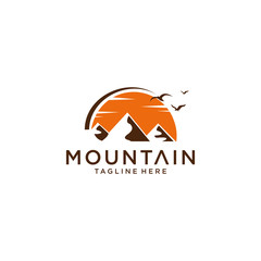 Vector illustration of a mountain logo template template
