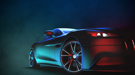 Generic and brandless modern sport car