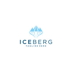 iceberg mountain line outline logo design vector download