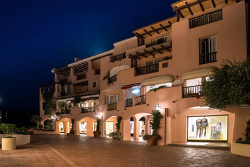 Facades of branded stores in Porto Cervo