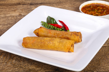 Deep fried spring roll with prawn