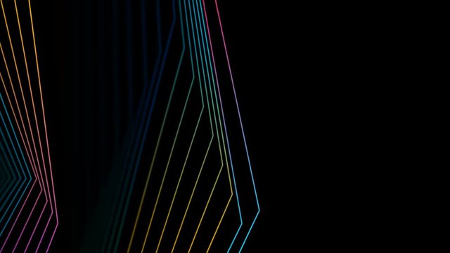 Colorful rainbow curved lines refraction motion design. Abstract futuristic background. Video animation Ultra HD 4K 3840x2160
