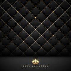Luxury vip black and gold leather background