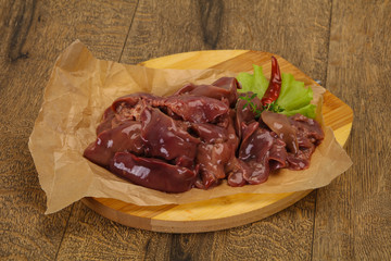 Raw chicken liver ready for cooking
