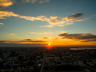 Sunset over the city.