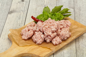 Homemade pork minced meat for cooking