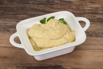 Hummus snack with olive oil