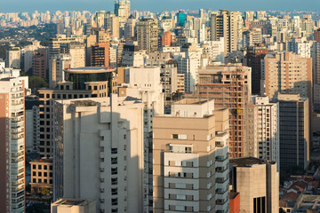 Skyline of Sao Paulo at dusk, Brazil, South America