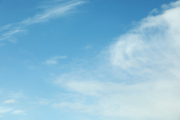 Beautiful blue sky with white clouds on sunny day