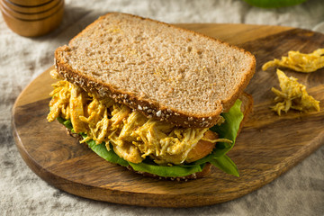 Homemade Curried Coronation Chicken with Lettuce