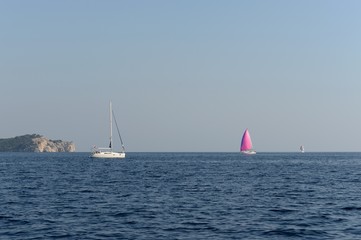 Fototapeta premium Yachts in the Aegean Sea near the Turkish city of Marmaris