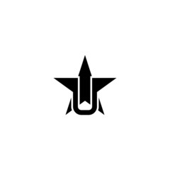 Obraz premium Star Initials Monogram AU Logo Design