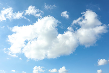 Picturesque view of blue sky with white clouds on sunny day