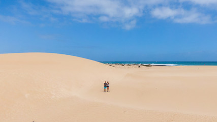 Fototapeta na wymiar Corralejo Sand Dunes, Fuerteventura, Spain, Desert in sunny day 