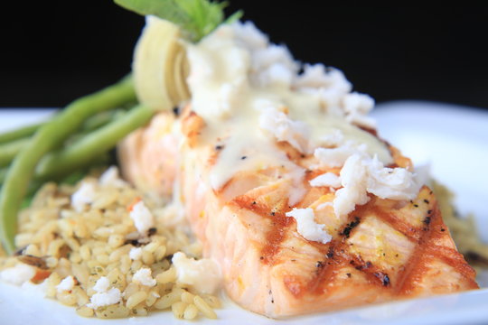 Grilled Salmon Wild Rice  