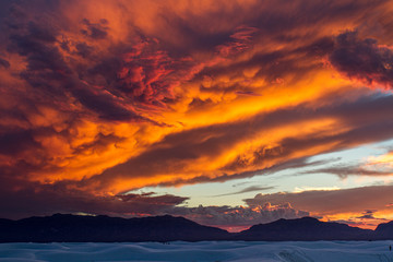 sunset over the sand dunes