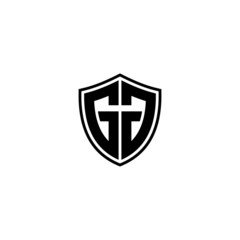 Shield Initials Monogram GG Logo Design
