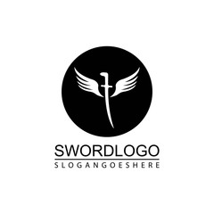 Sword Winged Logo Vector Template Design