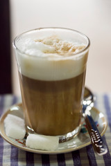 Cafe au lait - Coffee with milk and sugar, Morocco 