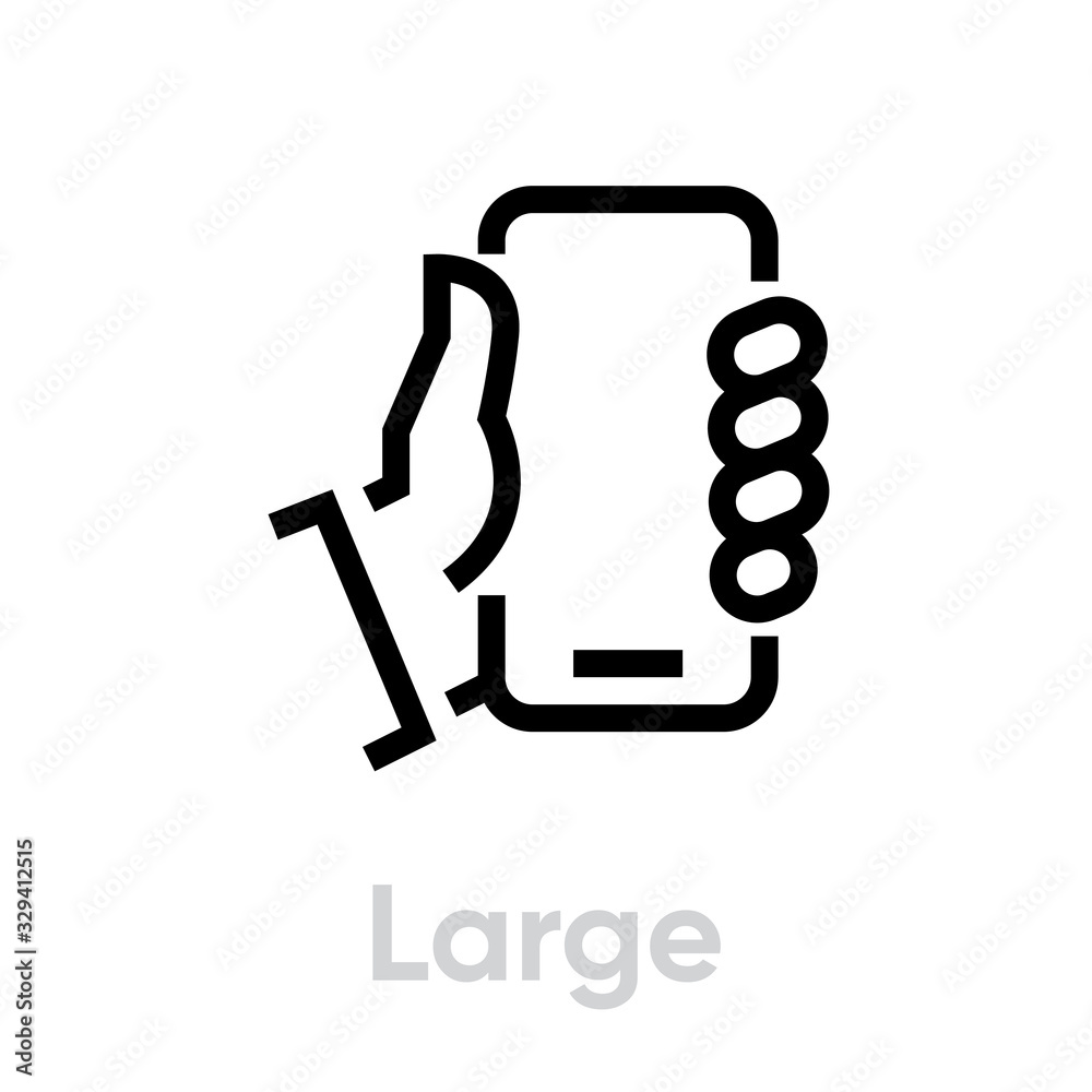 Wall mural specs tech large phone vector editable line icon. simple pictogram isolated on white background.