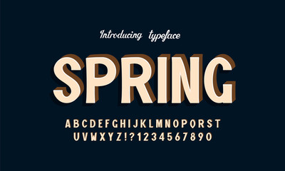 Modern bold font design, alphabet letters and numbers vector illustration